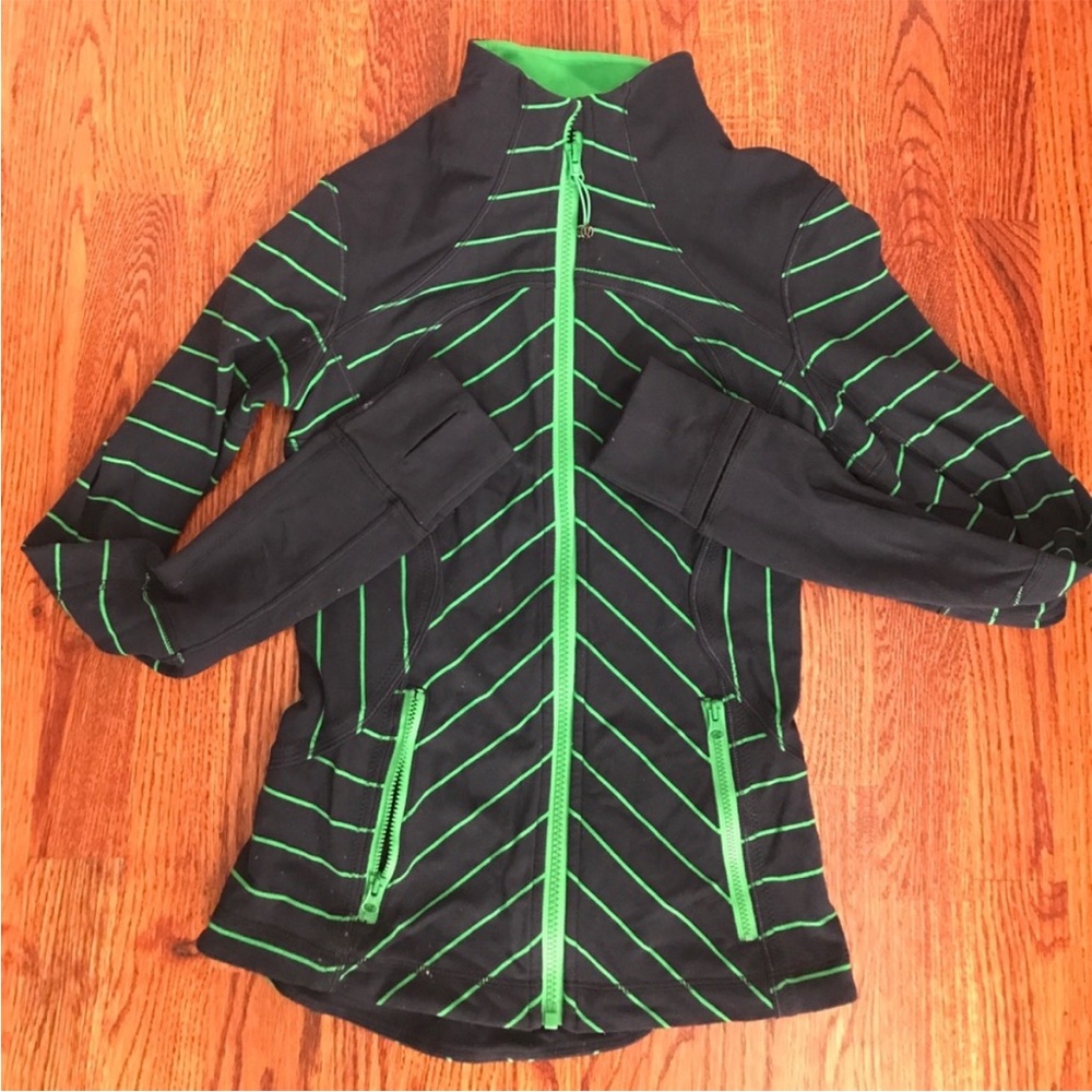 Lululemon Define Jacket Navy and Green Striped